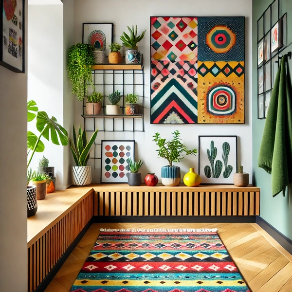 Modern Entryway Ideas for Small Spaces 4. Decorate with Bolder and Brighter Colors